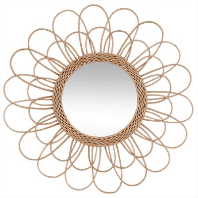 Miroir fleur en rotin Ø23,5cm (5995471438019)
