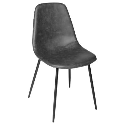 Chaise grise aspect cuir VLADI (6029974438083)