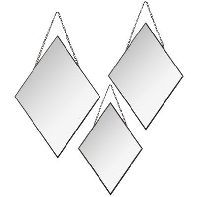 Lot de 3 miroirs noirs losanges (6098179391683)