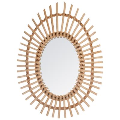 Miroir ovale en rotin 43x58cm