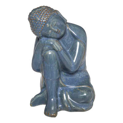 Bouddha céramique bleu H21
